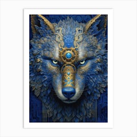 Majestic Blue Wolf Art Print