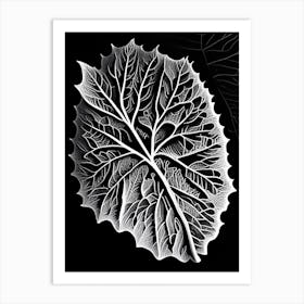 Mulberry Leaf Linocut 4 Art Print