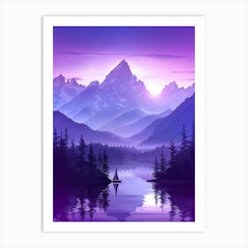 Sunset In The Mountains 80 Art Print