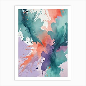 Abstract Watercolor Splashes Art Print (2) Art Print