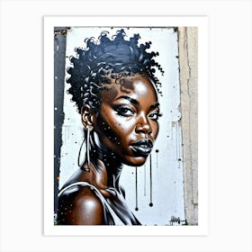 Graffiti Mural Of Beautiful Black Woman 320 Art Print