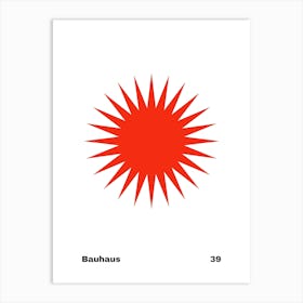 Geometric Bauhaus Poster Red 39 Art Print