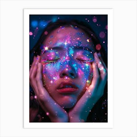 Cosmopolitan Girl With Stars On Face Art Print