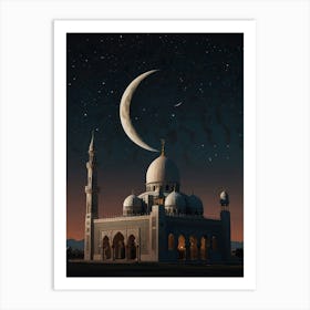 Islamic Mosque At Night 3 Art Print