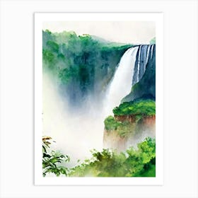 Jog Falls, India Water Colour  (1) Art Print