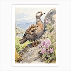 Storybook Animal Watercolour Mallard Duck 3 Art Print