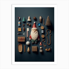 Collection Of Christmas Objects Art Print