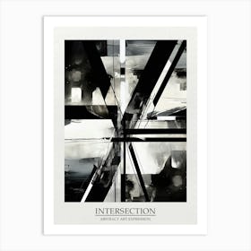 Intersection Abstract Black And White 4 Poster Art Print