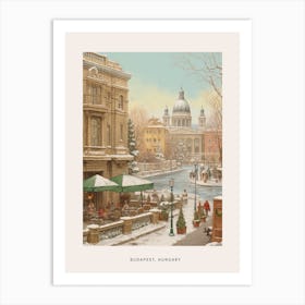 Vintage Winter Poster Budapest Hungary 5 Art Print