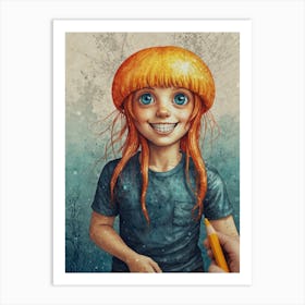 Little Girl With Orange Hair Art Print