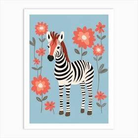 Baby Animal Illustration  Zebra 7 Art Print