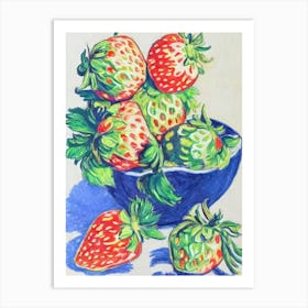 Strawberry Vintage Sketch Fruit Art Print