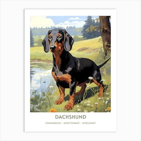 Vintage Dachshund Portrait Art Print