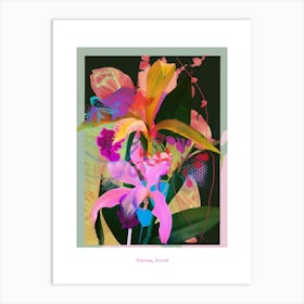 Monkey Orchid 4 Neon Flower Collage Poster Art Print