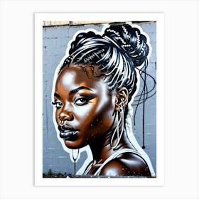 Graffiti Mural Of Beautiful Black Woman 327 Art Print