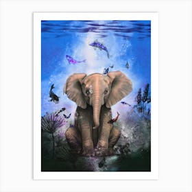 Wisdom - Fantasy Elephant Portrait Art Print