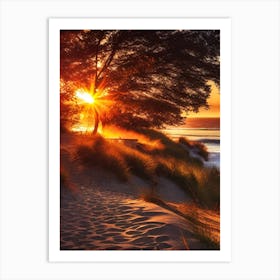 Sunset On The Beach 1032 Art Print