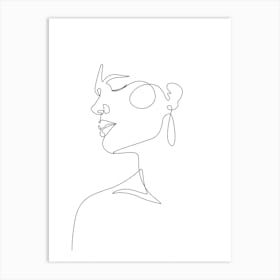 Woman Side Face Art Print
