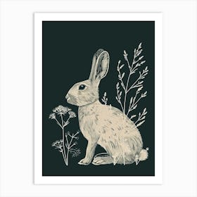 Rhinelander Rabbit Minimalist Illustration 3 Art Print