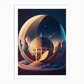 Planetarium Comic Space Space Art Print