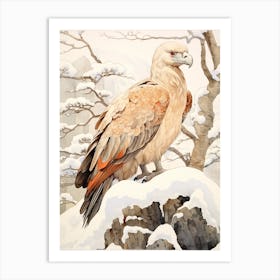 Winter Bird Painting Vulture 2 Art Print