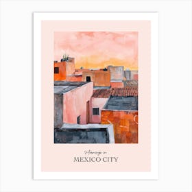 Mornings In Mexico City Rooftops Morning Skyline 2 Art Print