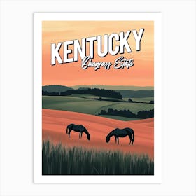 Kentucky Horses Travel Poster Art Print