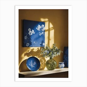 Blue And White Flowers Art Print