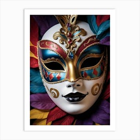 A Woman In A Carnival Mask (19) Art Print