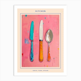 Kitsch Knife Fork Spoon Brushstrokes 1poster Art Print