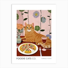 Foodie Cats Co Cat And Pizza 3 Art Print