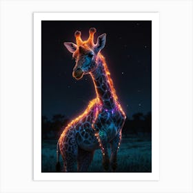 Glowing Giraffe Art Print