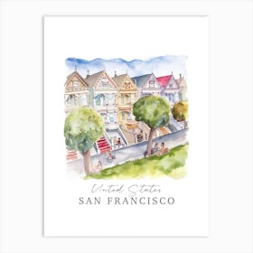 United States San Francisco Storybook 5 Travel Poster Watercolour Art Print