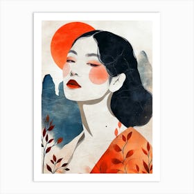 Asian Woman illustration Art Print