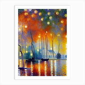 Night By The Lake Art Print