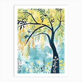 Willow Tree Flat Illustration 4 Art Print