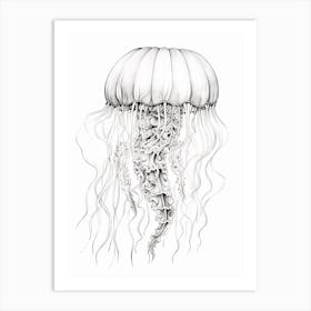 Sea Nettle Jellyfish Cartoon 3 Art Print