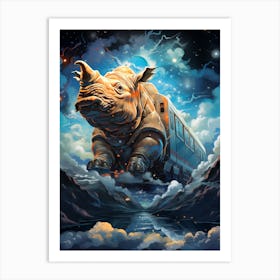 Rhino In The Sky Art Print