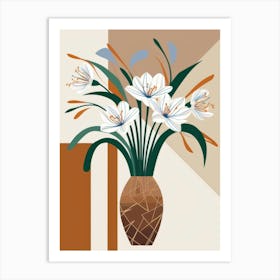 White Lilies In A Vase Art Print