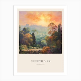 Griffith Park Los Angeles 2 Vintage Cezanne Inspired Poster Art Print
