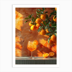 Oranges In A Glass 7 Art Print