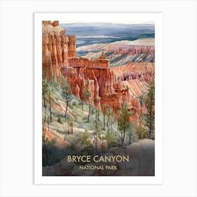 Bryce Canyon National Park Watercolour 3 Art Print