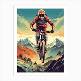 Mtb Mountain Bike Downhill Art Print