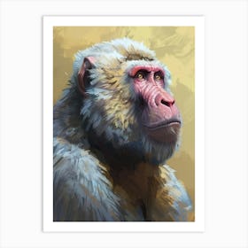 Baboon Precisionist Illustration 4 Art Print