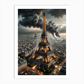 Eiffel Tower Down Art Print