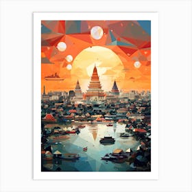 Bangkok, Thailand, Geometric Illustration 4 Art Print