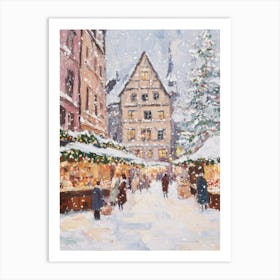 Christmas Market. Acrylic City Landscape Art Print