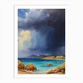 Lightning Over The Beach.10 1 Art Print