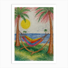 Hammock On The Beach 1 Art Print