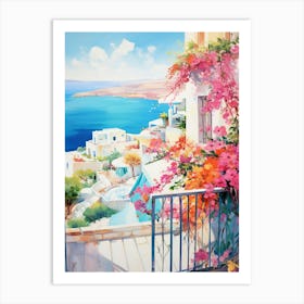 Coastal Comfort: Terrace View Art Print Art Print